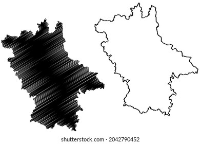 Barabanki district (Uttar Pradesh State, Republic of India) map vector illustration, scribble sketch Barabanki map