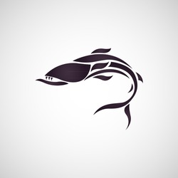 Baracuda Fish Logo Vector