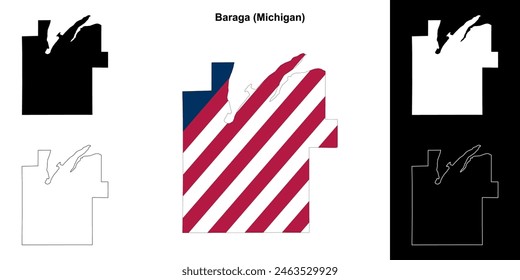 Baraga County (Michigan) outline map set