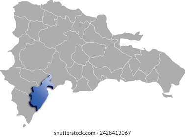 BARAHONA DEPARTMENT MAP STATE OF Dominican Republic 3D ISOMETRIC MAP