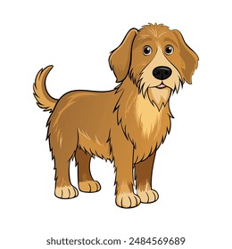 Barak or Bosnian Broken-haired Hound vector illustration isolated on white background in cartoon style.