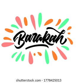Barakah hand lettering design vector.