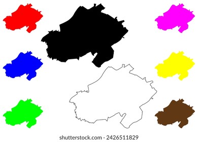 Baranavichy city (Republic of Belarus) map vector illustration, scribble sketch Baranavichy map