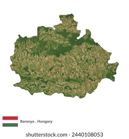 Baranya, County of Hungary Topographic Map (EPS)