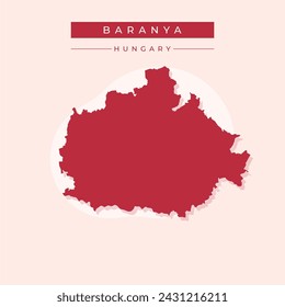 Baranya map, Hungary, Europe. Filled and outline map designs. Vector illustration