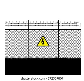 barb with  warning sign High voltage