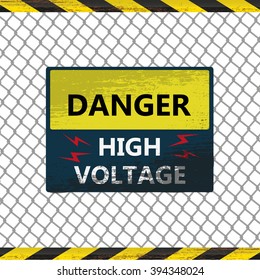 barb with  warning sign High voltage