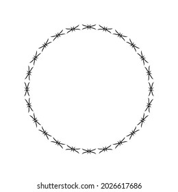 Barb wire circle frame design template