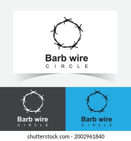 Barb Wire Circle Logo Design Template.
