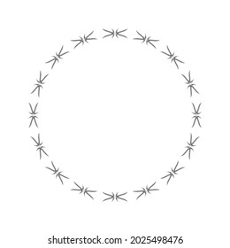 Barb wire circle ring vector fence frame