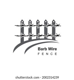 Barb Wire Fence Logo Design Template Road.