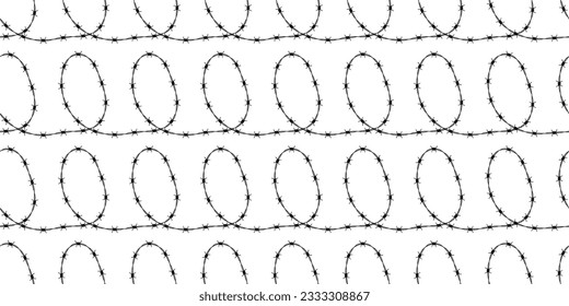 barb wire fence seamless pattern