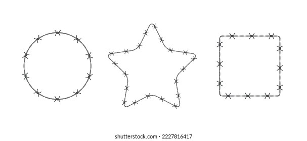 Barb wire shapes vector graphic