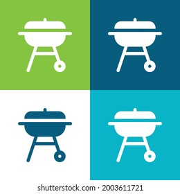 Barbacue Flat four color minimal icon set