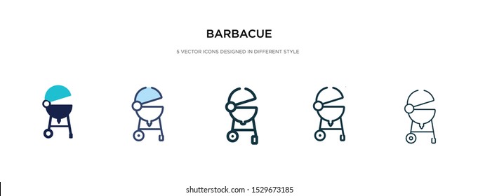 barbacue icon in different style vector illustration. two colored and black barbacue vector icons designed in filled, outline, line and stroke style can be used for web, mobile, ui