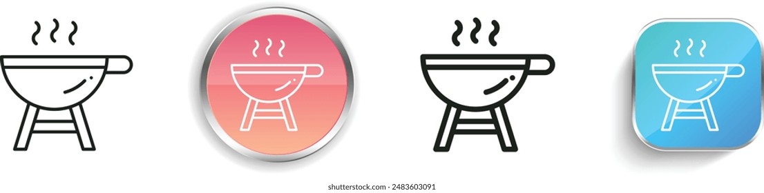 barbacue icon. Thin Linear, Regular and Button Style Design Isolated On White Background