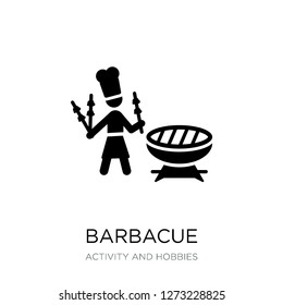 barbacue icon vector on white background, barbacue trendy filled icons from Activity and hobbies collection, barbacue simple element illustration