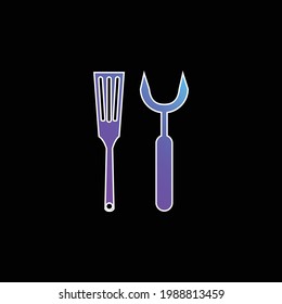 Barbacue Utensils blue gradient vector icon