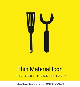 Barbacue Utensils minimal bright yellow material icon