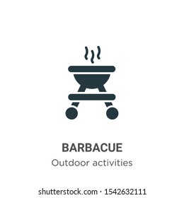 Barbacue vector icon on white background. Flat vector barbacue icon symbol sign from modern outdoor activities collection for mobile concept and web apps design.