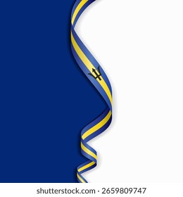 Barbadian flag wavy abstract background layout. Vector illustration.