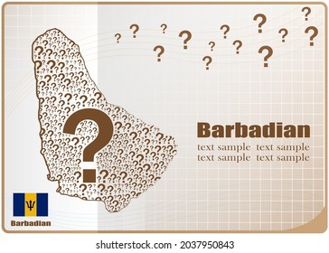 Barbadian map flag made from question mark.