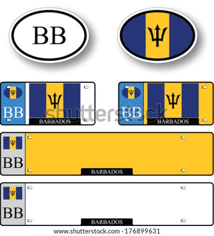 barbados auto set against white background, abstract vector art illustration, image contains transparency