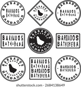 Barbados Bathsheba Round Seal Map Design