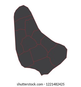 Barbados black map on white background vector