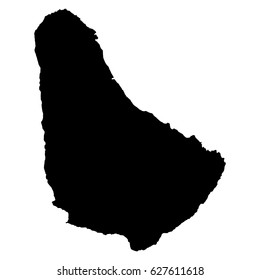 Barbados black map on white background vector