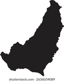 Barbados black map silhouette vector style with white background