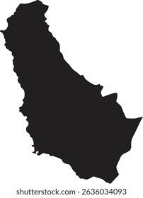 Barbados black map silhouette vector style with white background