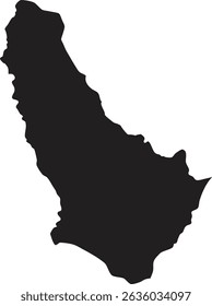 Barbados black map silhouette vector style with white background