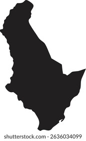 Barbados black map silhouette vector style with white background