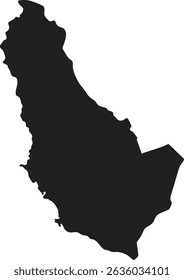 Barbados black map silhouette vector style with white background