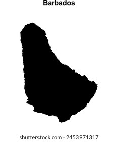 Diseño de mapa esquemático de Barbados en blanco