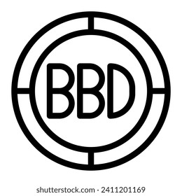 barbados coins icon. Outline barbados coins vector icon for web design isolated on white background