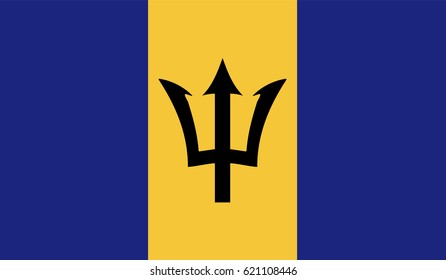 Barbados contry flag with high resolution vector.