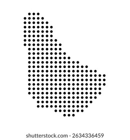 Barbados country dotted map. Black spot pixel illustration isolated on white background. Vector circle mosaic.