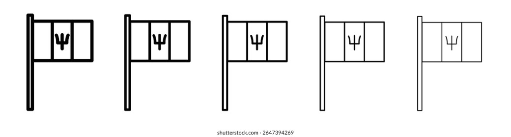 Barbados country flag icon flat illustration set logo