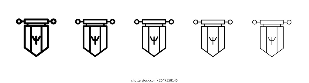 Barbados country flag icon flat simple outline logo
