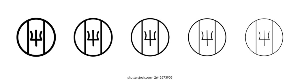 Barbados country flag icon isolated vector on white background set