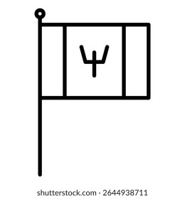 Barbados country flag icon simple flat icon vector symbol
