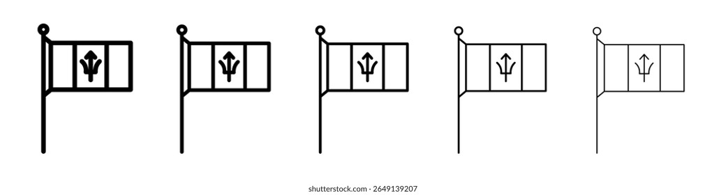 Barbados country flag icon simple illustration logo art