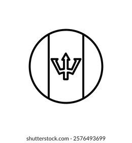 Barbados country flag icon vector outline logo sign