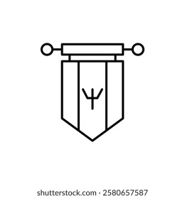 Barbados country flag icon Vector logo set flat