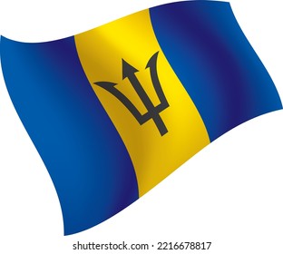 Barbados country flag large size on white background
