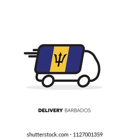 Barbados delivery van. Country logistics concept