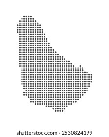 Barbados - Dotted Map. Map formed by Dots. Vector Illustration