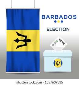 Barbados election background vector work ,Flat design, Vector illustration.
